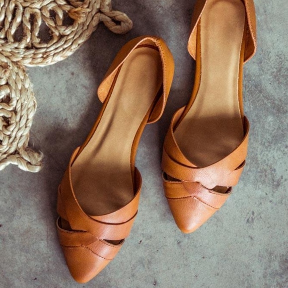 women's woven leather flats